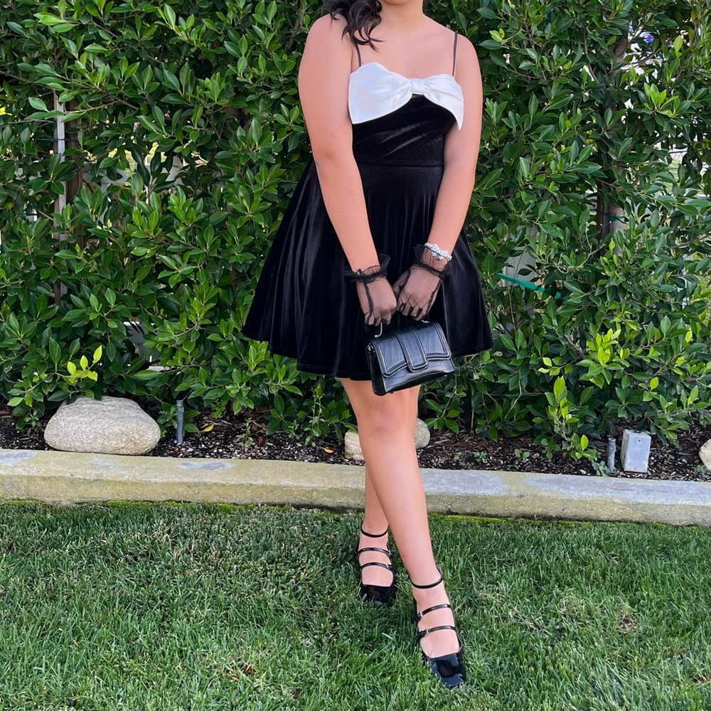 Velvet bow dress